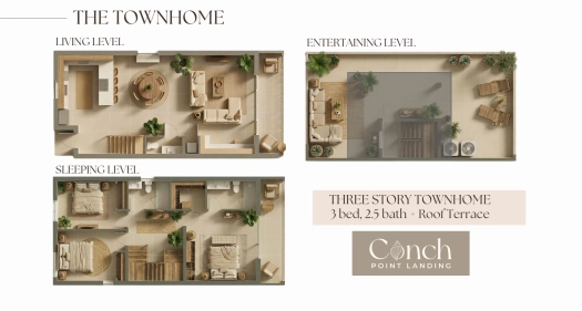 Conch Point Landing Unit 6 | Three-Level Townhome with Rooftop Terrace